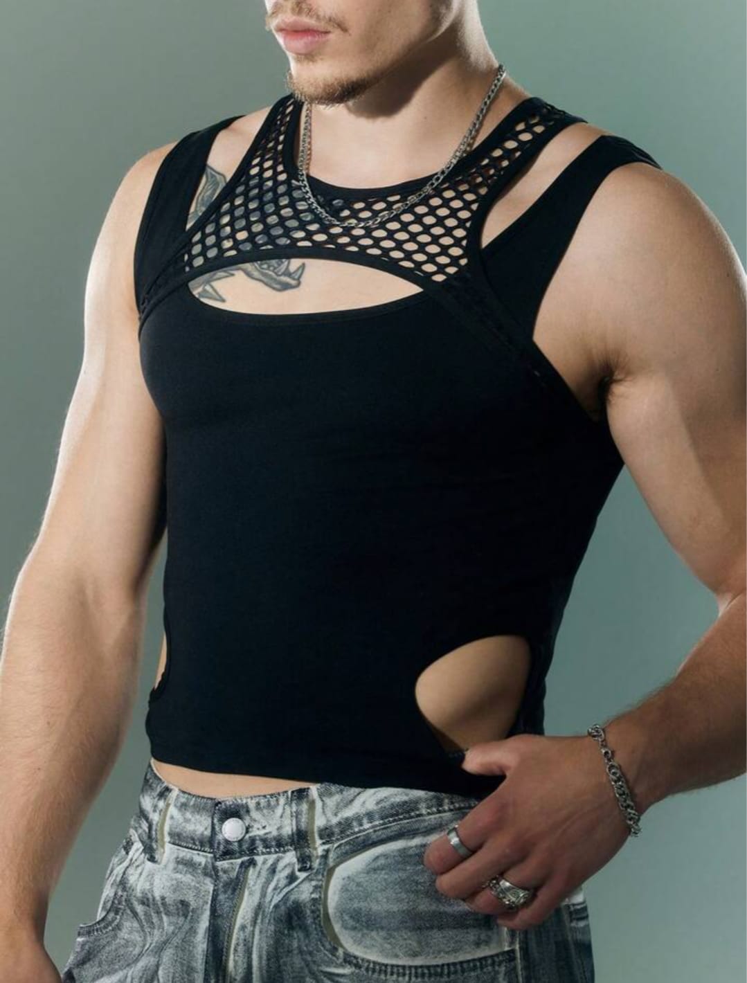 Eclipse Net Panel Crop Tank